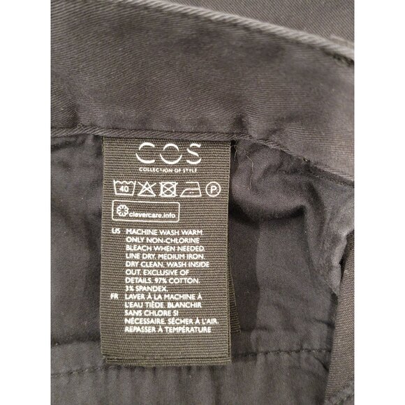 COS Black Chino Casual Cotton/Spandex Slim Pants Men's 36R x 30 - Picture 6 of 7